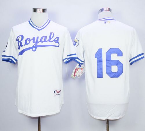 Royals #16 Bo Jackson White 1974 Turn Back The Clock Stitched MLB Jersey